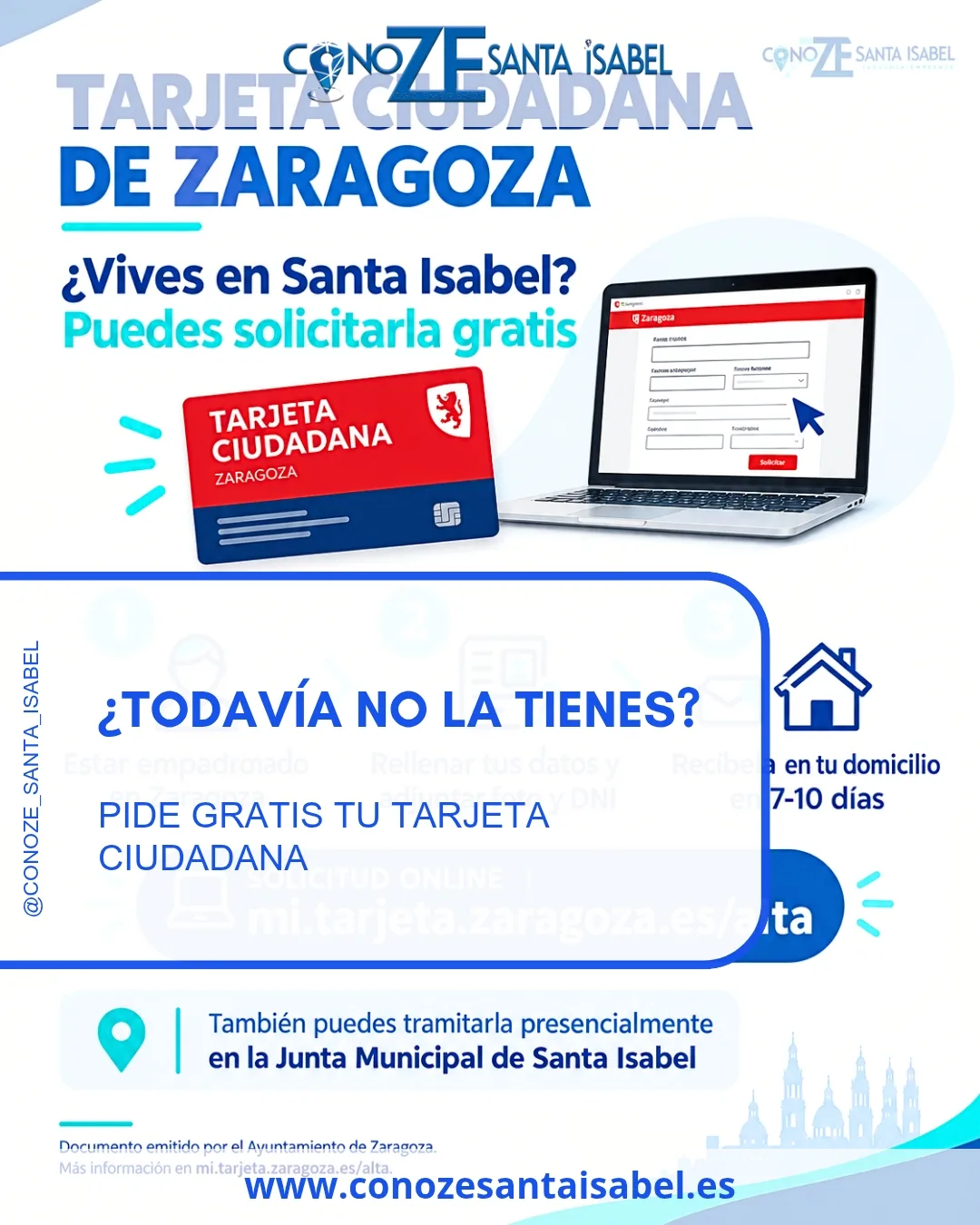 Tarjeta Ciudadana Zaragoza: cómo solicitarla gratis desde Santa Isabel