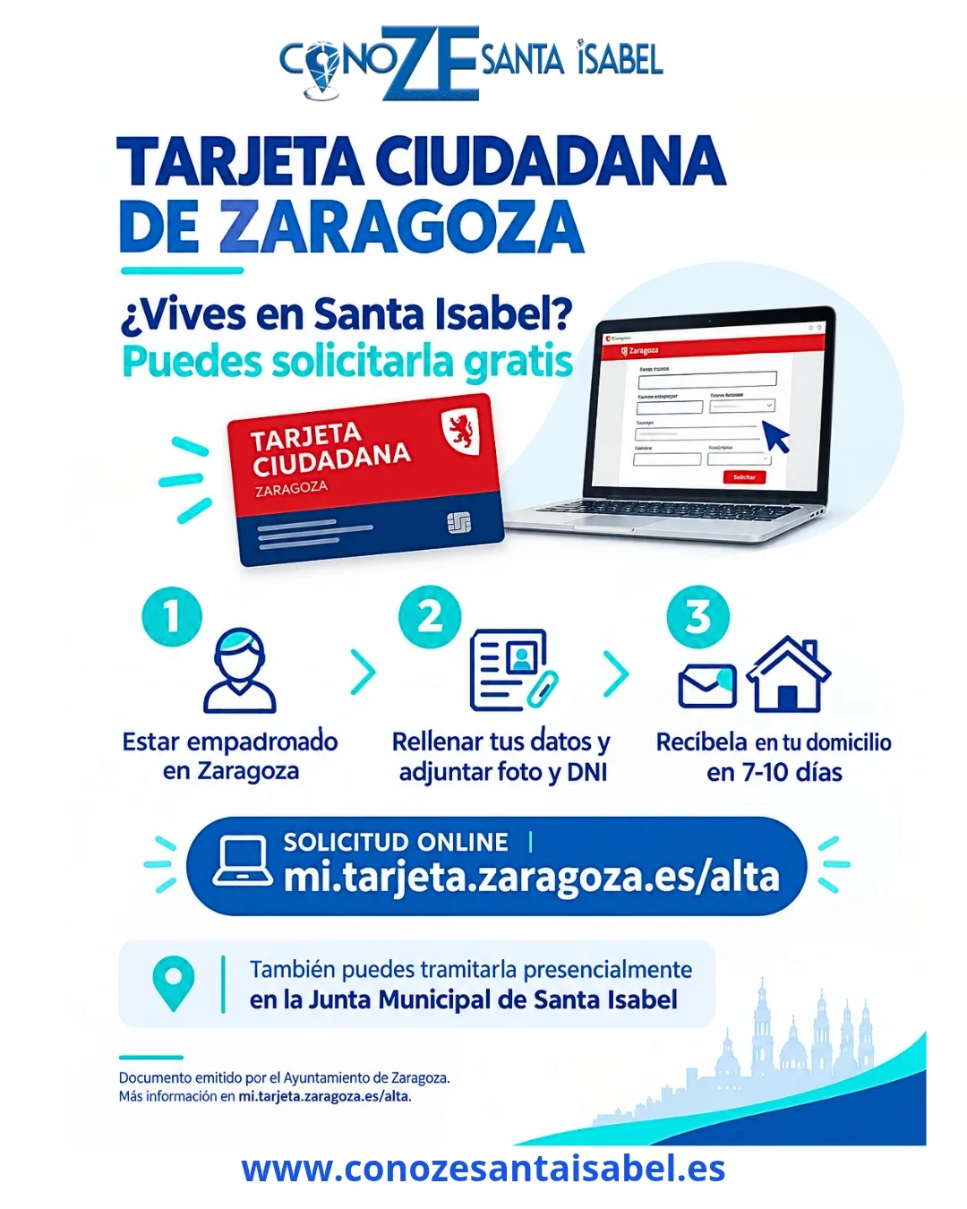 Tarjeta Ciudadana Zaragoza: cómo solicitarla gratis desde Santa Isabel