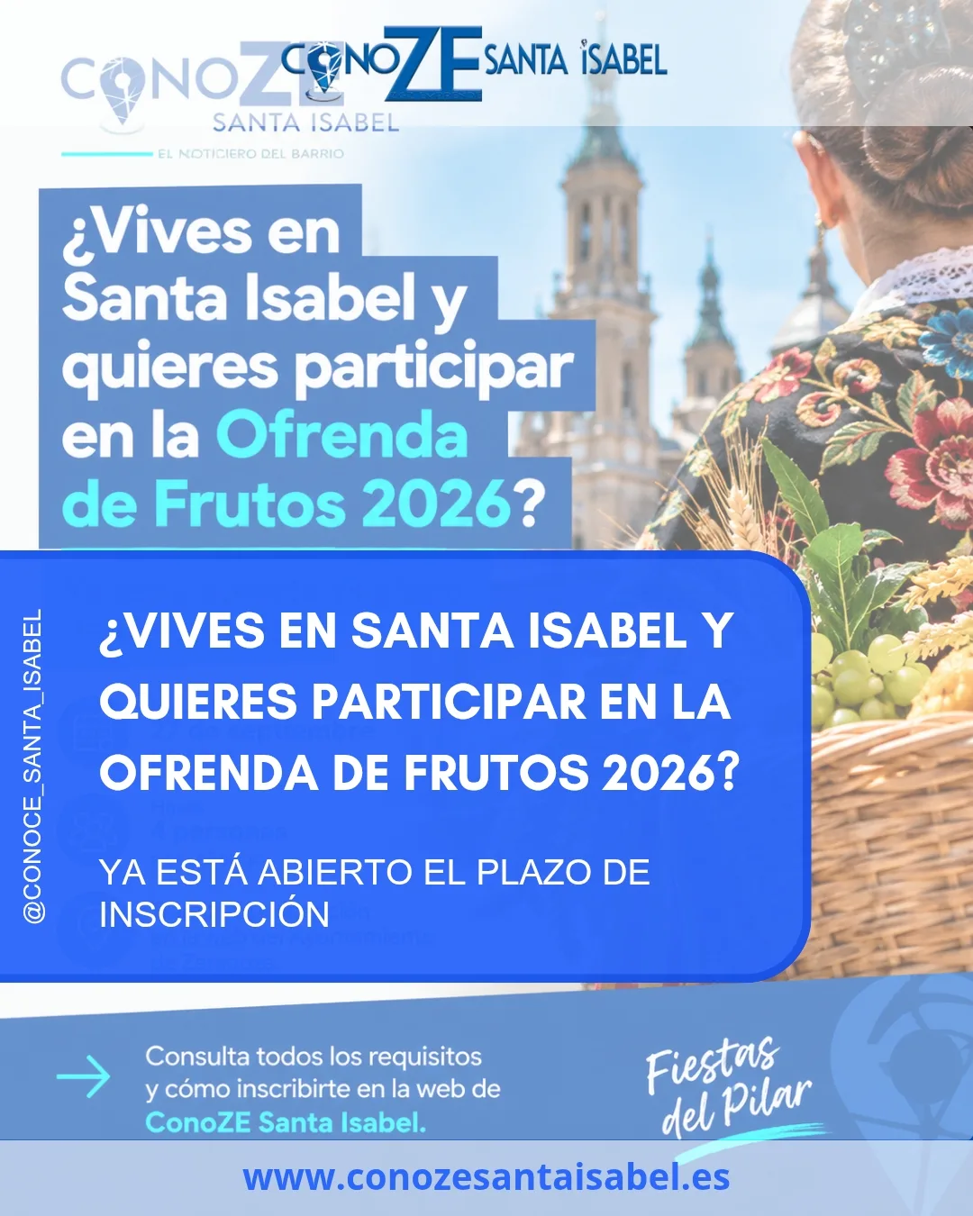 Ofrenda de Frutos 2026: inscripción para vecinos de Santa Isabel