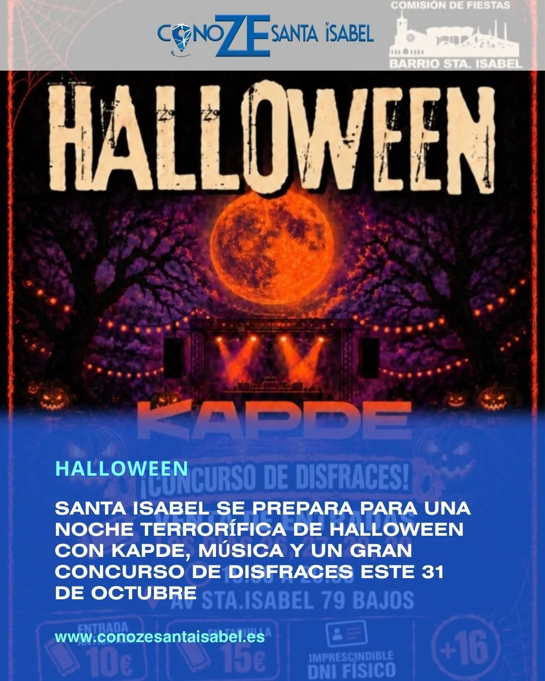 Halloween en Santa Isabel 2026: fiesta con KAPDE y disfraces